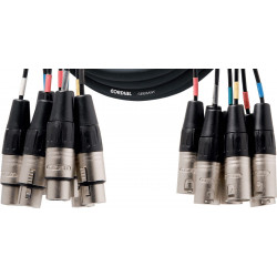 Cordial CML8-0FM3C - Câble multipaire 8 XLR mâles - 8 XLR femelles 3 m