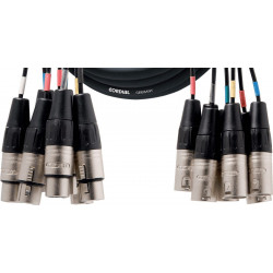 Cordial CML8-0FM5C - Câble multipaire 8 XLR mâles - 8 XLR femelles 5 m