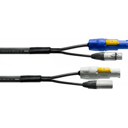 Cordial CPH1.5-DMX1-5-PWR1 - Câble DMX XLR 5 points + PowerCON 1,5 m