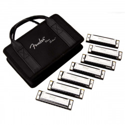 Pack de 7 harmonicas Fender Blues Deluxe (+ étui)