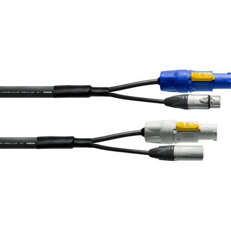 Cordial CPH1.5-DMX1-PWR1 - Câble DMX XLR 3 points + PowerCON 1,5 m
