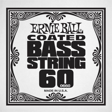 Ernie Ball 0660 - Corde basse au détail Slinky Coated - Filé nickel 060