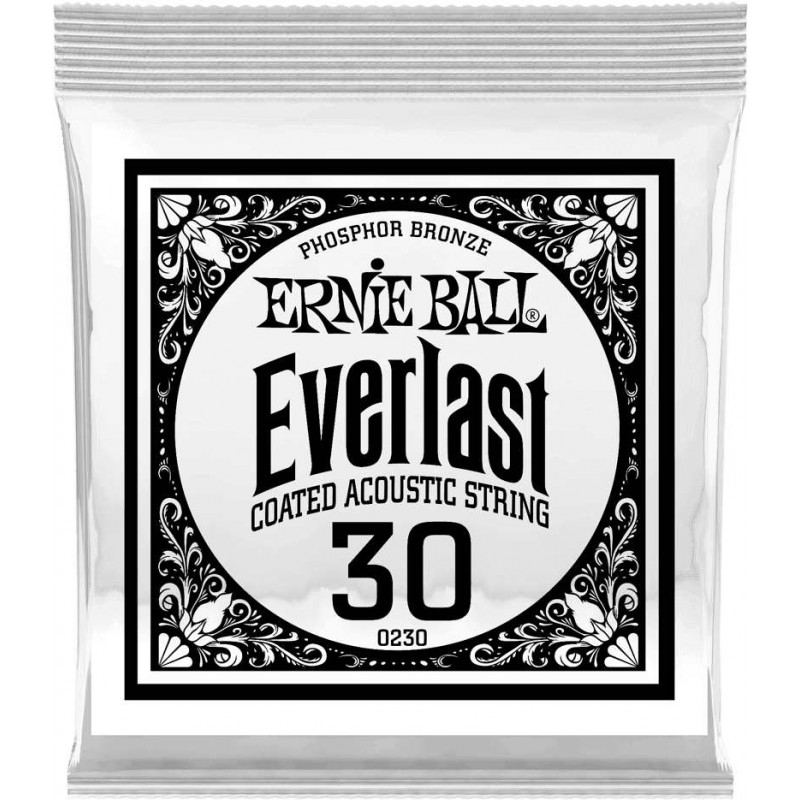 Ernie Ball 10230 - Corde acoustique au détail Everlast Phosphor Bronze - Filé rond 030