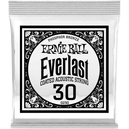 Ernie Ball 10230 - Corde acoustique au détail Everlast Phosphor Bronze - Filé rond 030