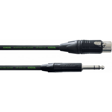 Cordial CRM2.5FV - Câble audio XLR femelle - jack mâle stéréo 2,5 m
