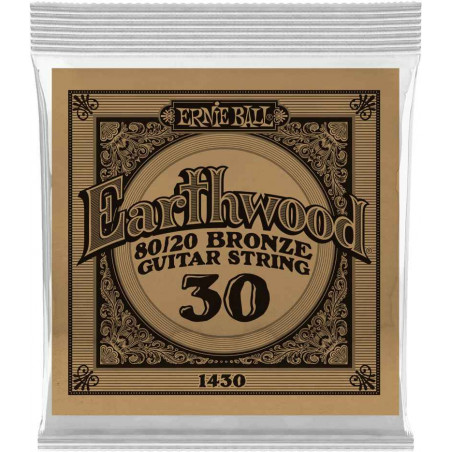 Ernie Ball 1430 - Corde acoustique au détail Earthwood 80/20 Bronze - Filé bronze 030