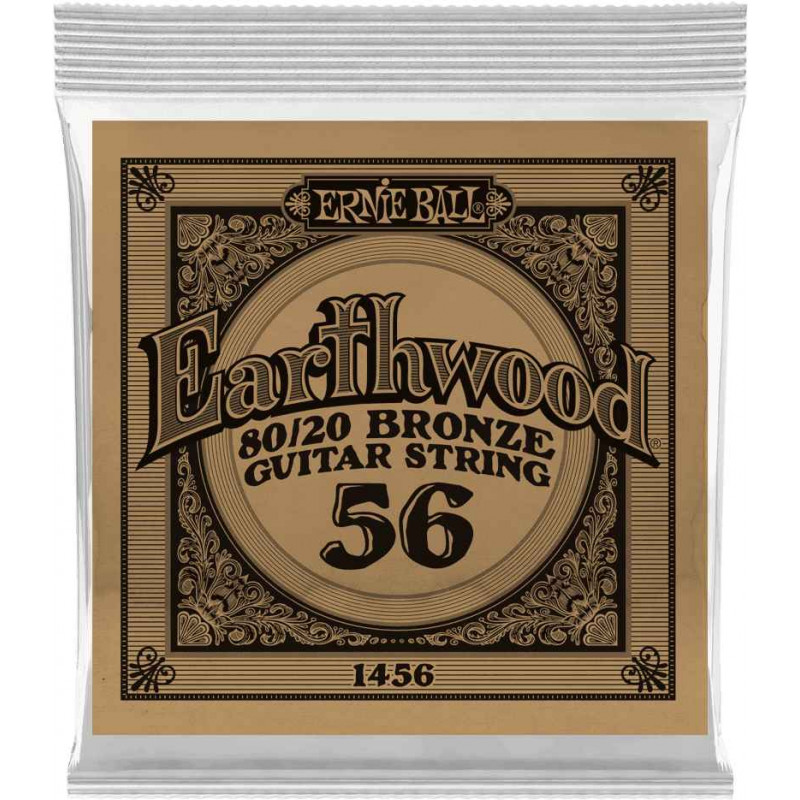 Ernie Ball 1456 - Corde acoustique au détail Earthwood 80/20 Bronze - Filé bronze 056
