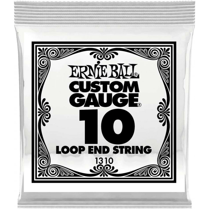 Ernie Ball 1310 - Corde folk à boucle au détail Stainless Steel - tirant 010