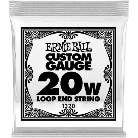 Ernie Ball 1320 - Corde folk à boucle au détail Stainless Steel - tirant 020