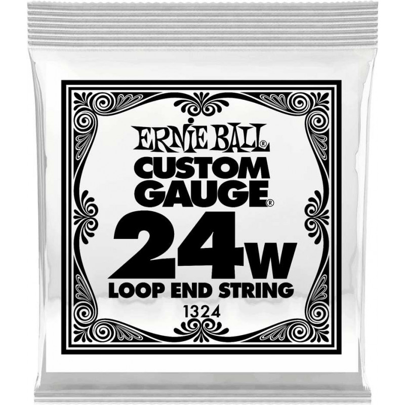 Ernie Ball 1324 - Corde folk à boucle au détail Stainless Steel - tirant 024