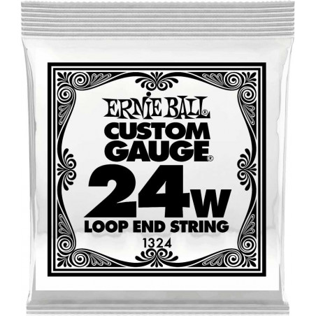 Ernie Ball 1324 - Corde folk à boucle au détail Stainless Steel - tirant 024