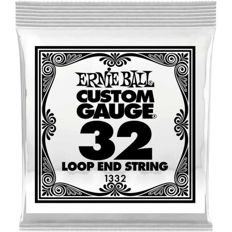 Ernie Ball 1332 - Corde folk à boucle au détail Stainless Steel - tirant 032