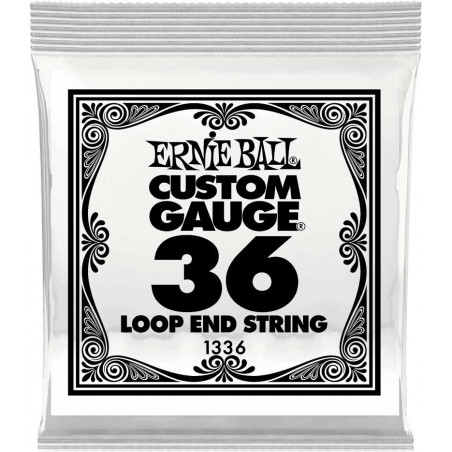 Ernie Ball 1336 - Corde folk à boucle au détail Stainless Steel - tirant 036