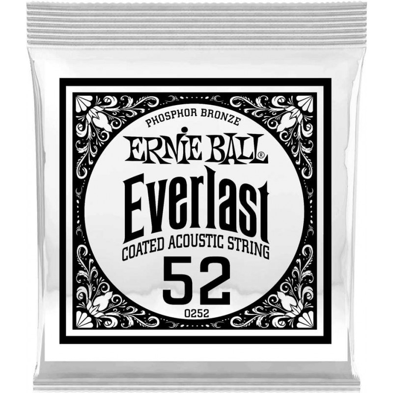 Ernie Ball 10252 - Corde acoustique au détail Everlast Phosphor Bronze - Filé rond 052