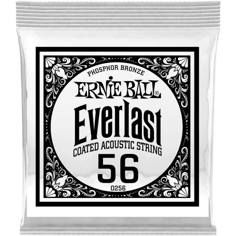 Ernie Ball 10256 - Corde acoustique au détail Everlast Phosphor Bronze - Filé rond 056