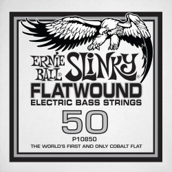 Ernie Ball 10850 - Corde basse au détail Slinky Flatwound - Filé plat Cobalt 50