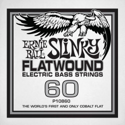 Ernie Ball 10860 - Corde basse au détail Slinky Flatwound - Filé plat Cobalt 60