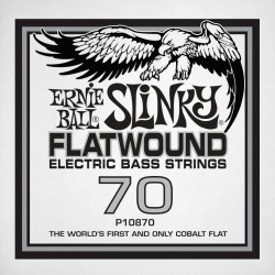 Ernie Ball 10870 - Corde basse au détail Slinky Flatwound - Filé plat Cobalt 70