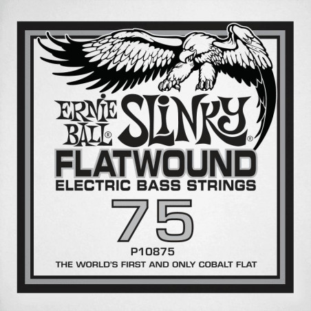 Ernie Ball 10875 - Corde basse au détail Slinky Flatwound - Filé plat Cobalt 75