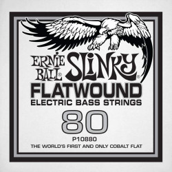 Ernie Ball 10880 - Corde basse au détail Slinky Flatwound - Filé plat Cobalt 80