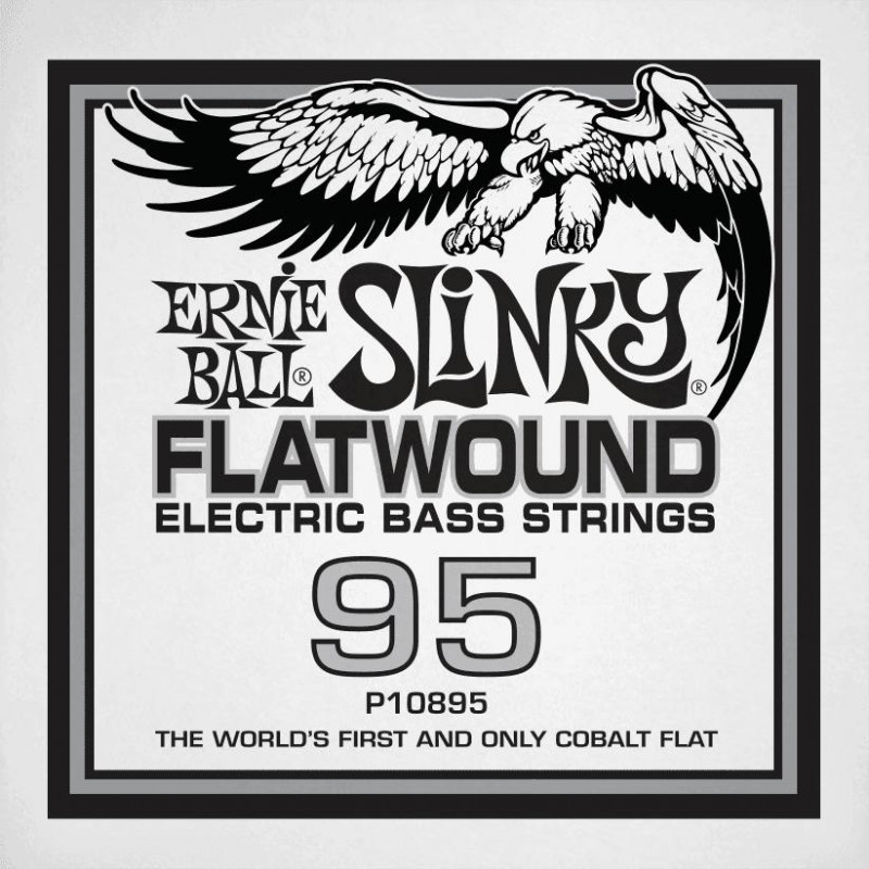 Ernie Ball 10895 - Corde basse au détail Slinky Flatwound - Filé plat Cobalt 95