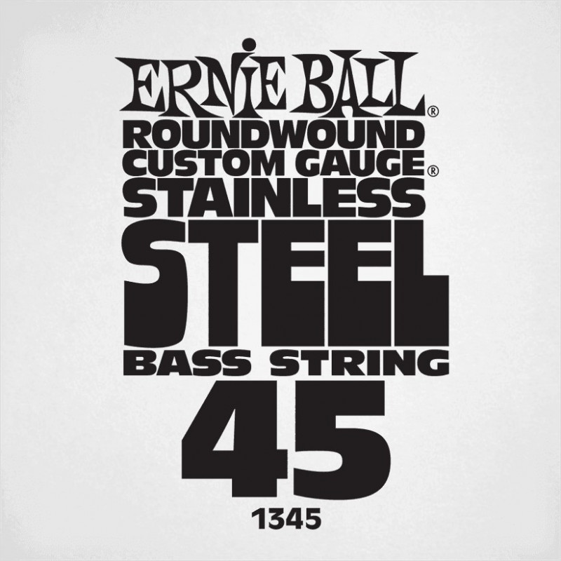 Ernie Ball 1345 - Corde basse au détail Slinky Stainless Steel - Filé 045