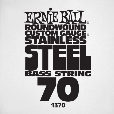 Ernie Ball 1370 - Corde basse au détail Slinky Stainless Steel - Filé 070