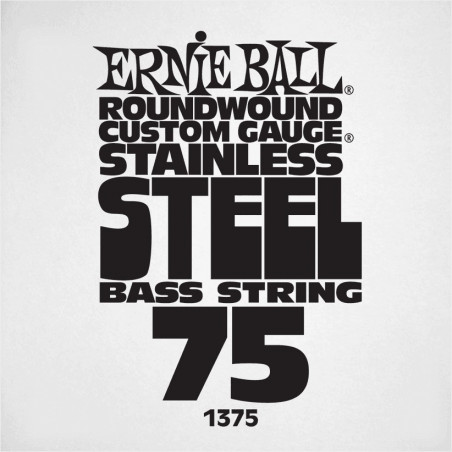 Ernie Ball 1375 - Corde basse au détail Slinky Stainless Steel - Filé 075