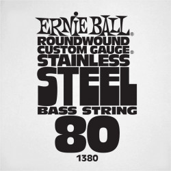 Ernie Ball 1380 - Corde basse au détail Slinky Stainless Steel - Filé 080