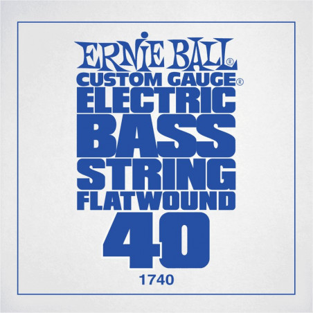 Ernie Ball 1740- Corde basse au détail Custom Gauge Flatwound - Filé plat 040
