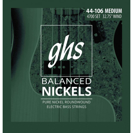 GHS 4700 - Jeu de cordes guitare basse - Balanced Nickels Short Scale - Medium 44-106