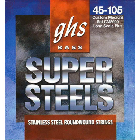 GHS CM5000 - Jeu de cordes guitare basse -  Super Steels - Custom Medium 45-105