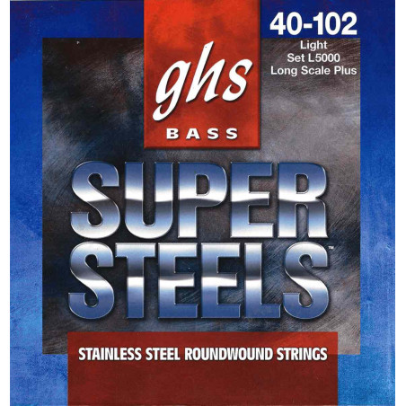 GHS L5000 - Jeu de cordes guitare basse - Super Steels - Light 40-102