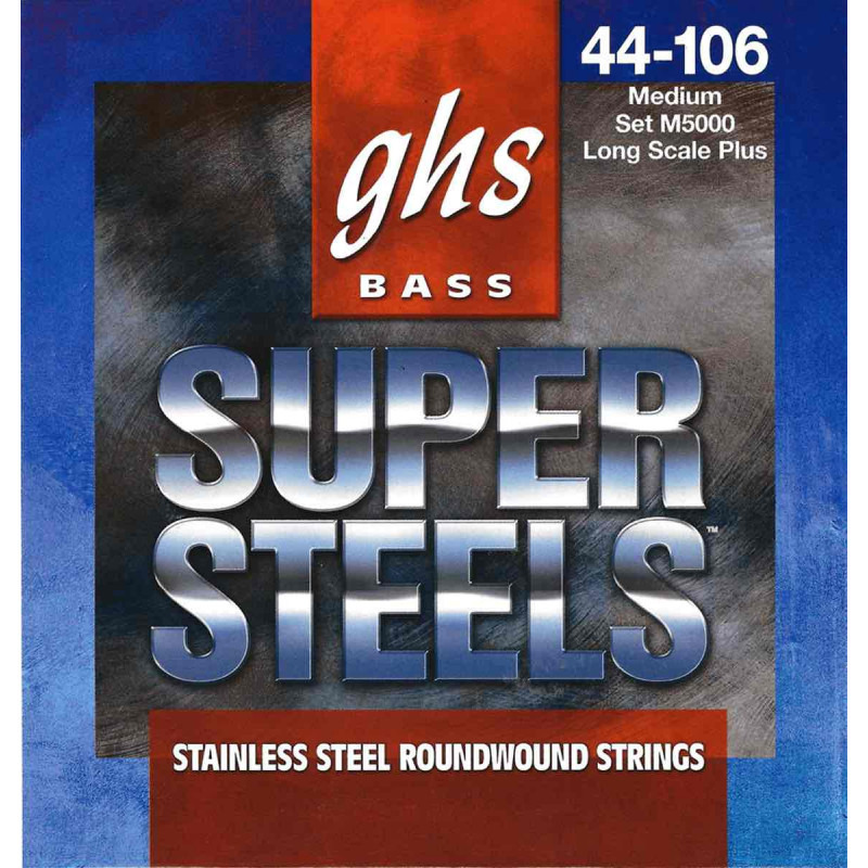 GHS M5000 - Jeu de cordes guitare basse - Super Steels - Medium 44-106