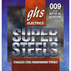 GHS ST-XL - Jeu de cordes guitare électrique - Super Steels - Extra Light 09-42