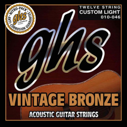 GHS VN-12CL - Jeu de 12 cordes guitare acoustique - Vintage Bronze Custom Light - 10-46