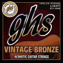 GHS VN-12L - Jeu de 12 cordes guitare acoustique - Vintage Bronze Light - 11-48