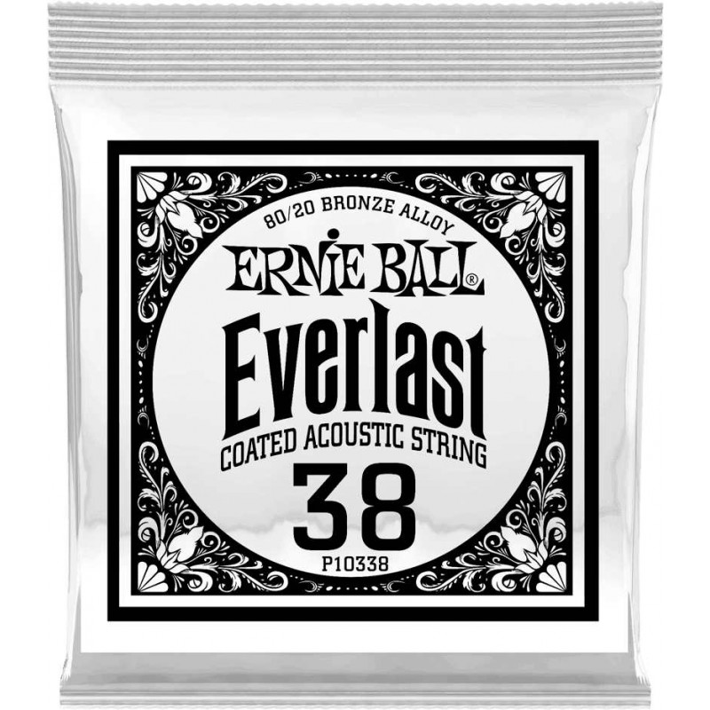 Ernie Ball 10338 - Corde acoustique au détail Everlast Bronze - Filé rond 038