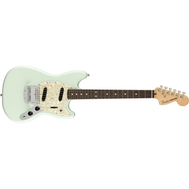 Fender American Performer Mustang + housse deluxe - touche palissandre - Satin Sonic Blue - Guitare électrique