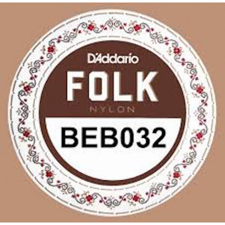 D'Addario BEB032  - Corde au détail guitare folk Nylon Si réassort du jeu EJ32