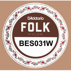 D'Addario BES031W  - Corde au détail guitare folk Nylon Ré réassort du jeu EJ32