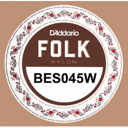 D'Addario BES045W  - Corde au détail guitare folk Nylon Mi grave réassort du jeu EJ32