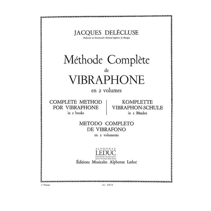 Méthode complète pour vibraphone Vol.1 - Jacques Delécluse