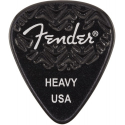 Fender - Médiators Black 351 Shape Heavy - Pack de 6 médiators