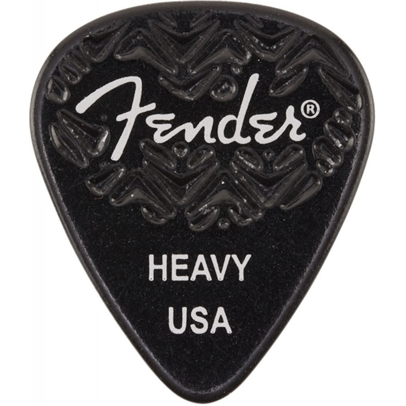 Fender - Médiators Black 351 Shape Heavy - Pack de 6 médiators