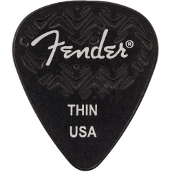 Fender - Médiators Black 351 Shape Thin - Pack de 6 médiators