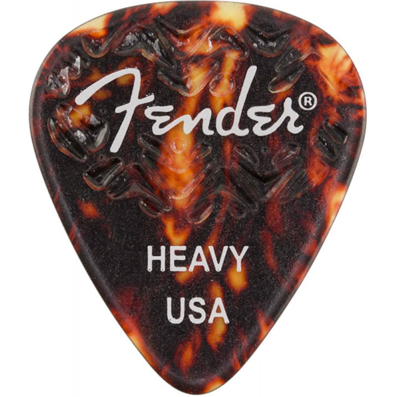 Fender - Médiators Tortoise Shell 351 Shape Heavy - Pack de 6 médiators
