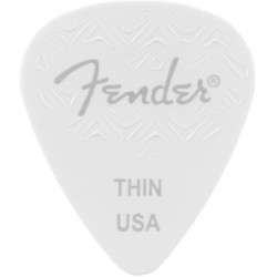 Fender - Médiators White 351 Shape Thin - Pack de 6 médiators