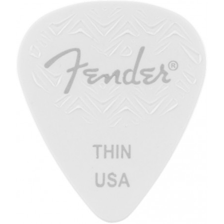 Fender - Médiators White 351 Shape Thin - Pack de 6 médiators