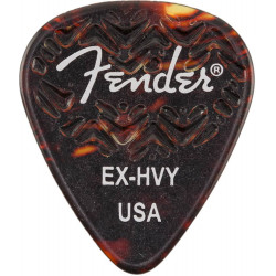 Fender - Médiators Tortoise Shell 351 Shape Extra Heavy - Pack de 6 médiators